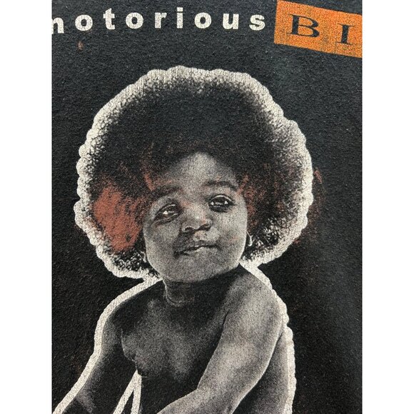 The Notorious B.I.G. Graphic Tee Shirt small black STAINS Biggie Smalls - Picture 4 of 6